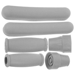 1 Set Durable Underarm Crutch Pad and Comfortable Hand Grip Kit Grey Tpr