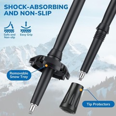 7075 Aluminum Collapsible Trekking Pole, Ultralight Hiking Stick, 3-Section