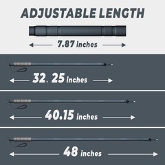 48″ Aluminum Tactical Hiking Stick – 6-Piece with Compass, Screwdriver & Whistle