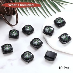 20mm Slip-On Wrist Compass [10PCS] – Hard Shell Liquid Filled Compass – [Black]