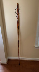 48″ Collapsible Wood Hiking Stick 3-Piece Detachable Walking Staff Travel Pouch