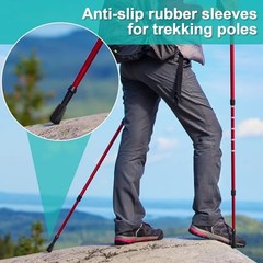 6PCS Walking Stick Tips, Shock Absorption Trekking Pole Tips Replacements,