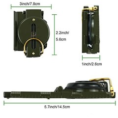 Military Sighting Compass for Hiking, Outdoor Compass for Hunting Camping Green