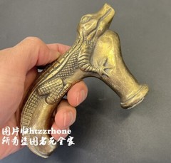 Brass Crocodile Walking Stick Cane Handle Top Topper Hand Grip Holder Decor