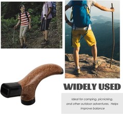 Walking Stick Handle Replacements, Wooden Cane Adapter Attachment for Trekking
