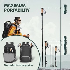 Nordic Walking Stick, TP1 Hiking Poles Retractable Lightweight 7075 Aluminum,…
