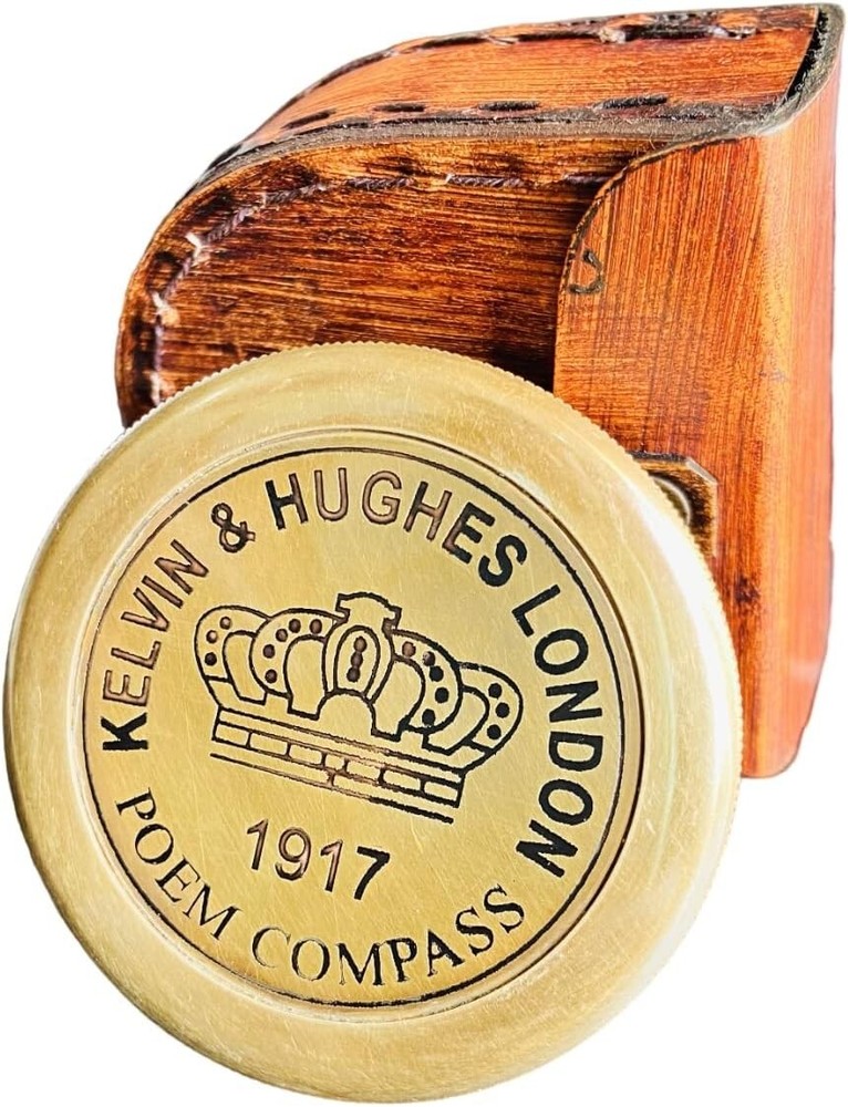 Pocket Compass Gift 2″ The Road Not Taken Antique Nautical Brass Poem Compass