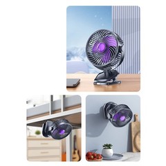 LED Display Fan 360?? Rotation Fan Ideal For Work Desk Clear Battery Indicator