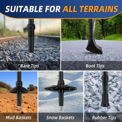 2 PCS Lightweight Collapsible Trekking Poles Adjustable Hiking Walking Stick