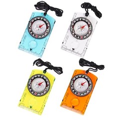 4 Pcs Outdoor Compass with Adjustable Transparent+Blue+Green+Orange