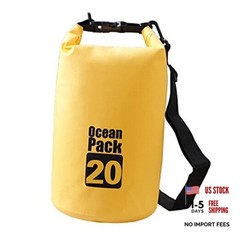 Dry Sack/Floating Waterproof Bag 2L/5L/10L//30L for Boating, 20L Yellow