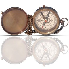 Brass Engrved Compass for Men, Pocket with Leather Case, Mom to Son