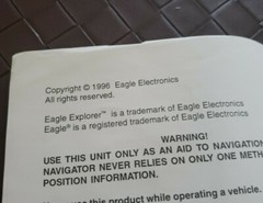 Vintage Eagle Explorer Portable GPS Manual Operation Instructions ONLY VTG 1996