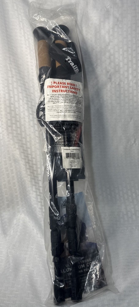 TrailBuddy Trekking Poles – BRAND NEW IN BAG Aluminum Hiking Poles black/cork
