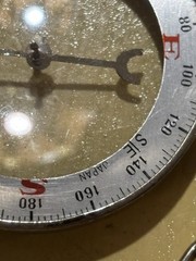 Vintage Japan Double Two Sided Glass Pocket Compass Transparent WWII Rare Chain