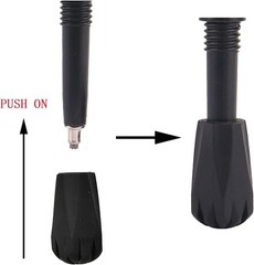 6x Universal Rubber Trekking Pole Tips – Extra Thick, Wear-Resistant for Hiki…