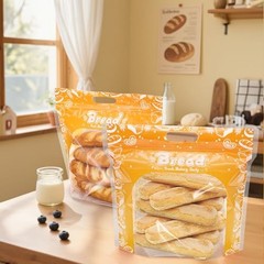 100 Pieces Plastic Bread Bags, 12.6” x 10.6” x 4.3” Zippered Sourdough Bag
