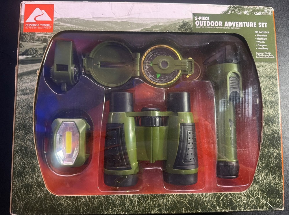 Ozark Trail 5 Piece Outdoor Adventure Set Binoculars Compass Flashlight and More