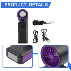 Rechargeable Handheld Turbo Fan 6000Mah USB Adjustable 135 Degree for Travel