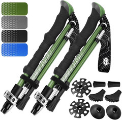 Premium Foldable Hiking Poles by USA Brand – Adjustable, Lightweight Trekking Po