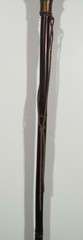 VTG Bronze Color~Art Nouveau~Women~Wood Walking Stick With Wrist Loop 36 in Long