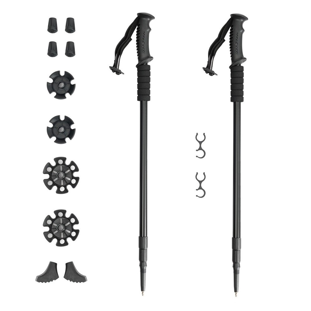 Costway 2 PACK Trekking Walking Hiking Sticks Poles Anti-Shock Alpenstock