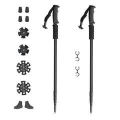 Costway 2 PACK Trekking Walking Hiking Sticks Poles Anti-Shock Alpenstock