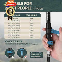 GPTCAMP Hiking Stick,1PC Trekking Pole Collapsible 17.32″, Blue(1 Pole)