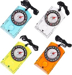 Multifunctional Outdoor Compass with Adjustable Declination and Ruler – 4 Pack