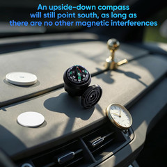 Adjustable Car Compass with Stick-On Base | Universal Dashboard Navigation Tool