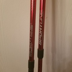 Sportline Total Fitness Performance Alluminum Walking Poles XC550 Red Adjustable