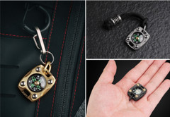 MecArmy CMP2, Sandblasted, EDC Compass, With Fluorescence Glow,Beaded Chain used