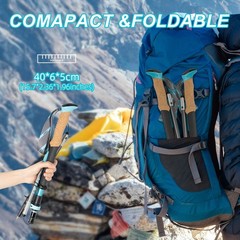 Trekking Poles Collapsible Hiking Lightweight Compact Adjustable Height