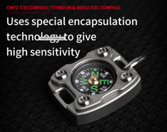 MecArmy CMP2, Sandblasted, EDC Compass, With Fluorescence Glow,Beaded Chain used