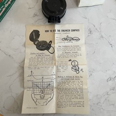 WFS Engineers’ Lensatic Compass No. 111 With Original Instructions and Box