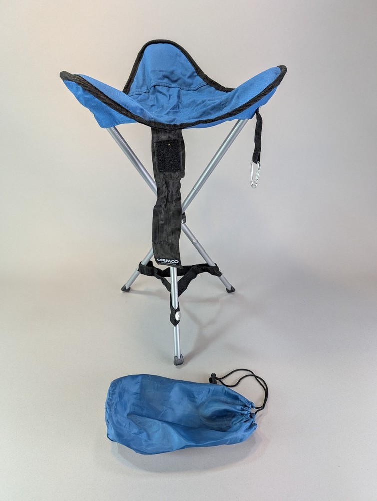 Cremco Tripod Stool Lightweight Camping Slacker Chair Blue