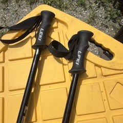 Pair Adjustable Trekking Poles Black Blue Foam Grip Wrist Straps