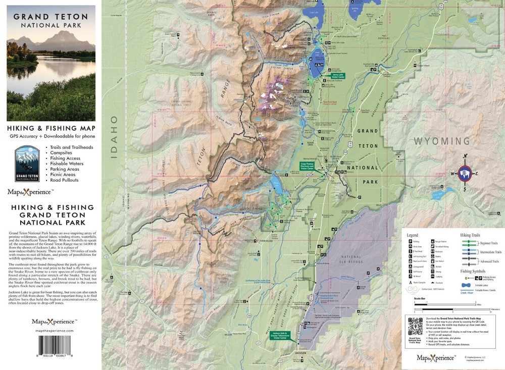 Grand Teton National Park GPS Hiking Trails & Fishing Maps