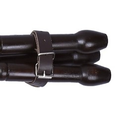 Outdoor Walking Stick Natural Wood Tripod Stool with Leather Seat Waking Cane