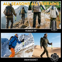 2PCS Trekking Hiking Poles Collapsible Walking Sticks fr Travel Camping Climbing