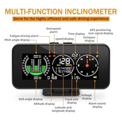 Car Inclinometer Angle Slope Meter Digital HUD GPS Level Tilt Meter , Real