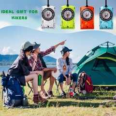 16 Pcs Orienteering Compass Acrylic Hiking Compass with Rope for Navigation B…