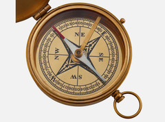 Large 4″ Brass Compass & Rosewood Storage Box, Fully Functional, Nautical Pirate