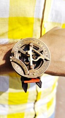 Nautical Vintage Brass Wrist Sundial Compass Leather Band Perfect Christmas Gift