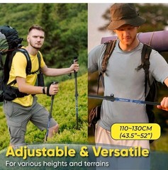 Trek-Z Cork Grip Trekking Poles – Lightweight Folding Hiking Poles, Adjustable H