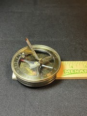 Antique Solid Brass Compass With Sundial Vintage Compass
