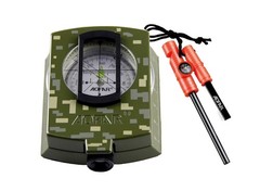 Military Compass and Fire Starter AF-4580/381 Lensatic Sighting, Survival Kit…