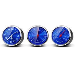 Removable Car Dashboard Panel Clocks + Thermometer + Hygrometer 3 in 1 Set Motor