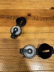 2 Vintage Engineer lensatic Compass 1 Japan Liquid Filled and 1 not liquid VGC