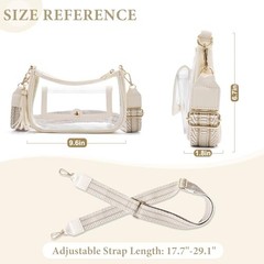 Clear Bag for Stadium Events, Clear Purses for Women, Crossbody Milky White